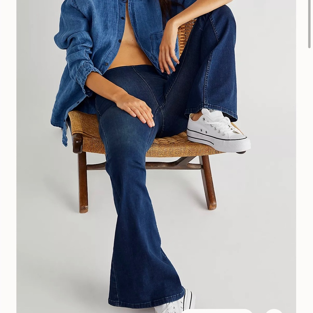 Free People Penny Pull-On Flare Jeans